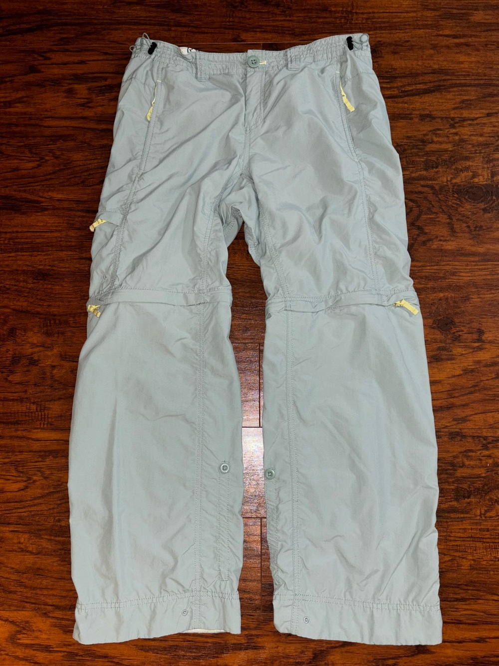 Eddie Bauer Convertible Cargo Pants Zip-Off Shorts Sage Green Blue Utility Hike